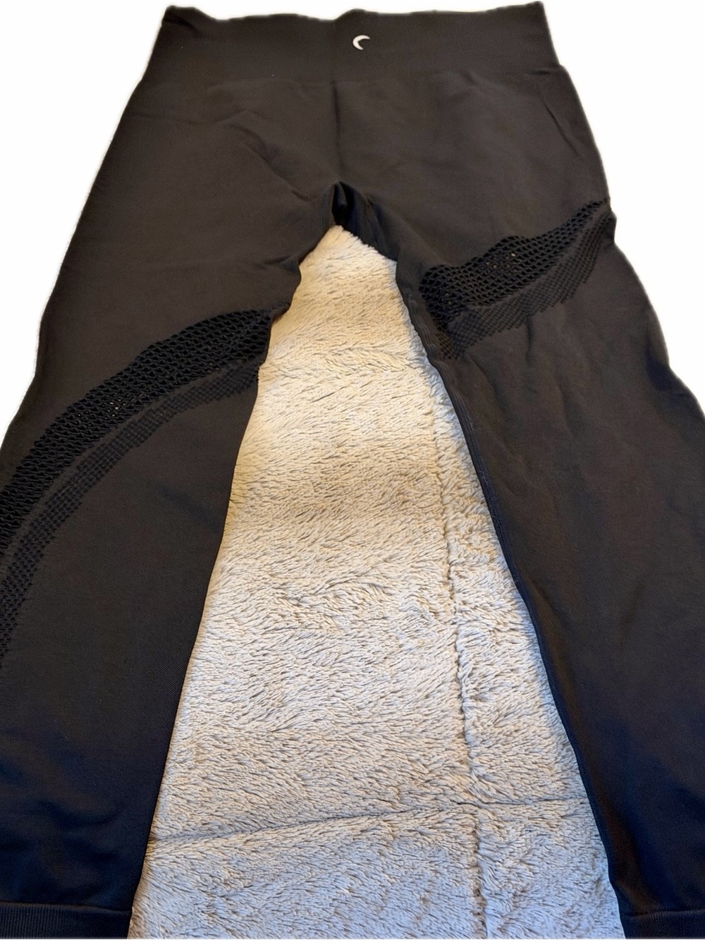 ZYIA Black Mesh-Panel Leggings